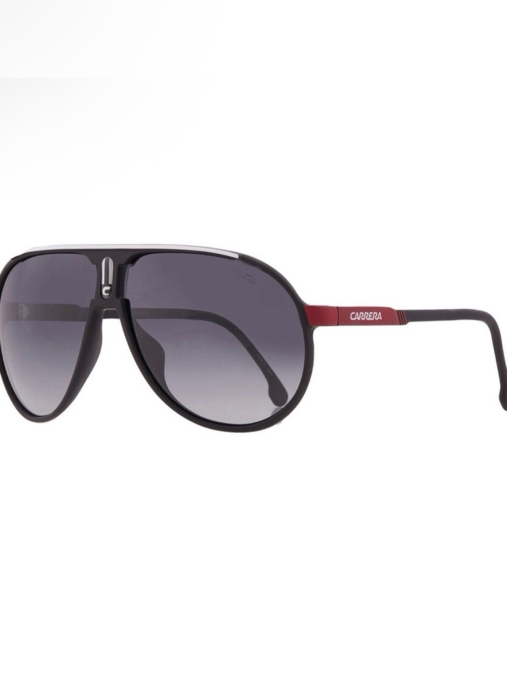 Carrera Black Frame Sunglasses with Red Temples